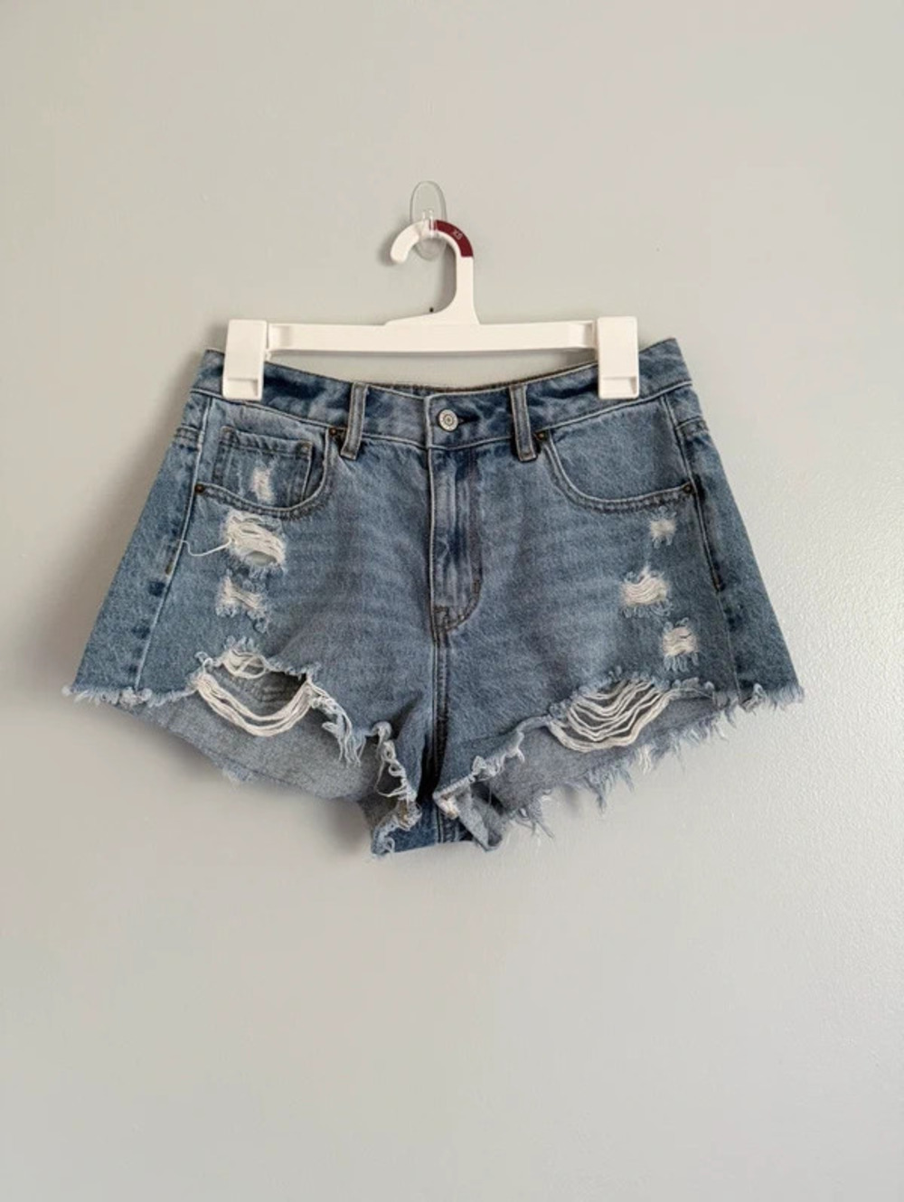 PacSun High Rise Festival Distressed Denim Shorts Size 27
